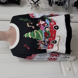 Celebrate Together, Size L Ugly Christmas Sweater, Jingle Bells, Sequins, EUC